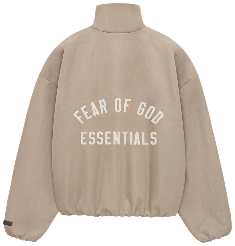 Fear of God Essentials Textured Nylon Track Jacket Beige