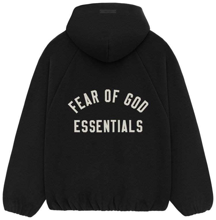Fear of God Essentials Brushed Hooded Bomber Jacket Black