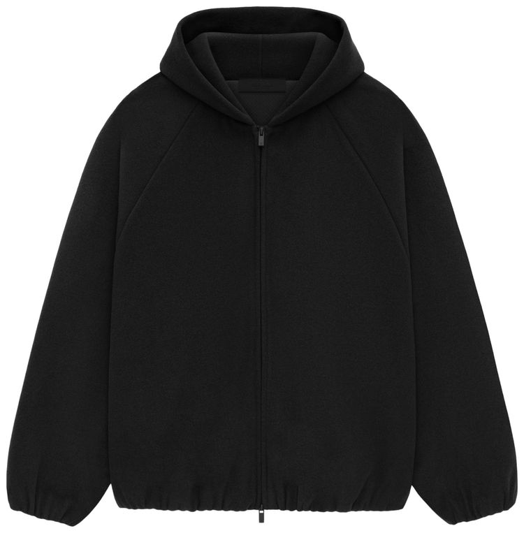 Fear of God Essentials Brushed Hooded Bomber Jacket Black