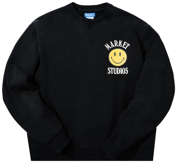 Market Smiley Lockup Crewneck Black