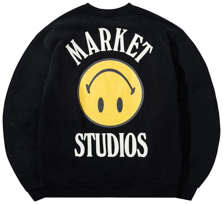 Market Smiley Lockup Crewneck Black