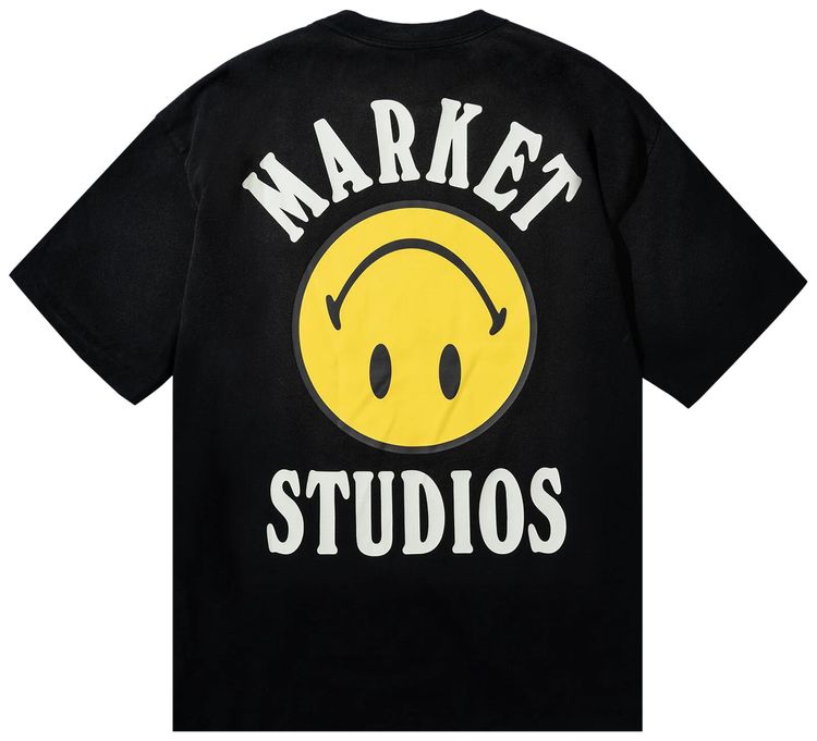 Market Smiley Lockup T Shirt Black