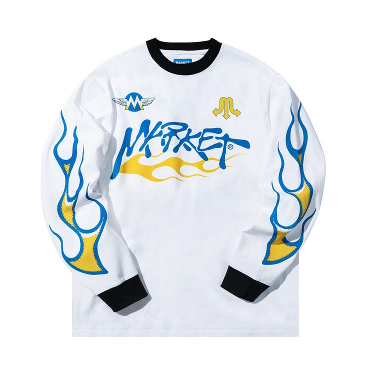 Market Loud Pipes Long Sleeve T Shirt White