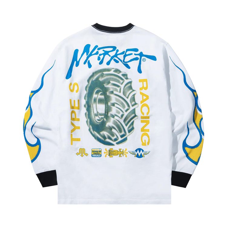 Market Loud Pipes Long Sleeve T Shirt White
