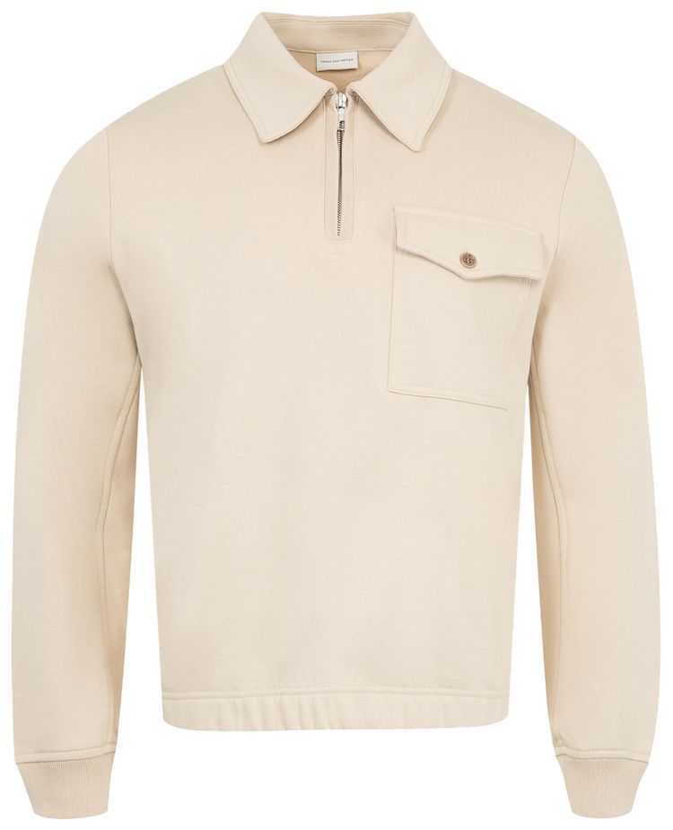 Dries Van Noten Quarter Zip Sweater Beige