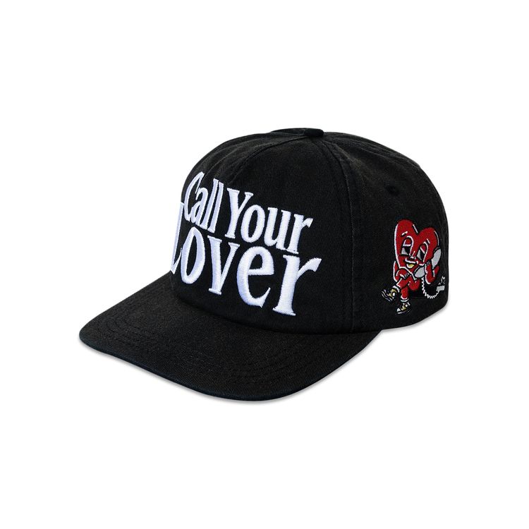 Market Call Your Lover 5 Panel Hat Washed Black