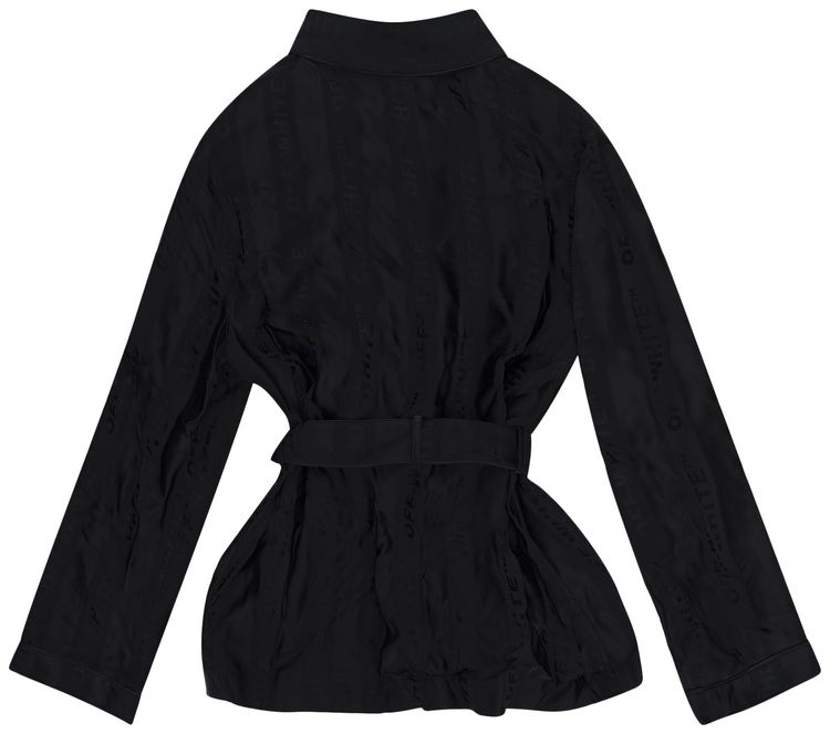 Off White Logo Print Baseball Short Sleeve Shirt Black