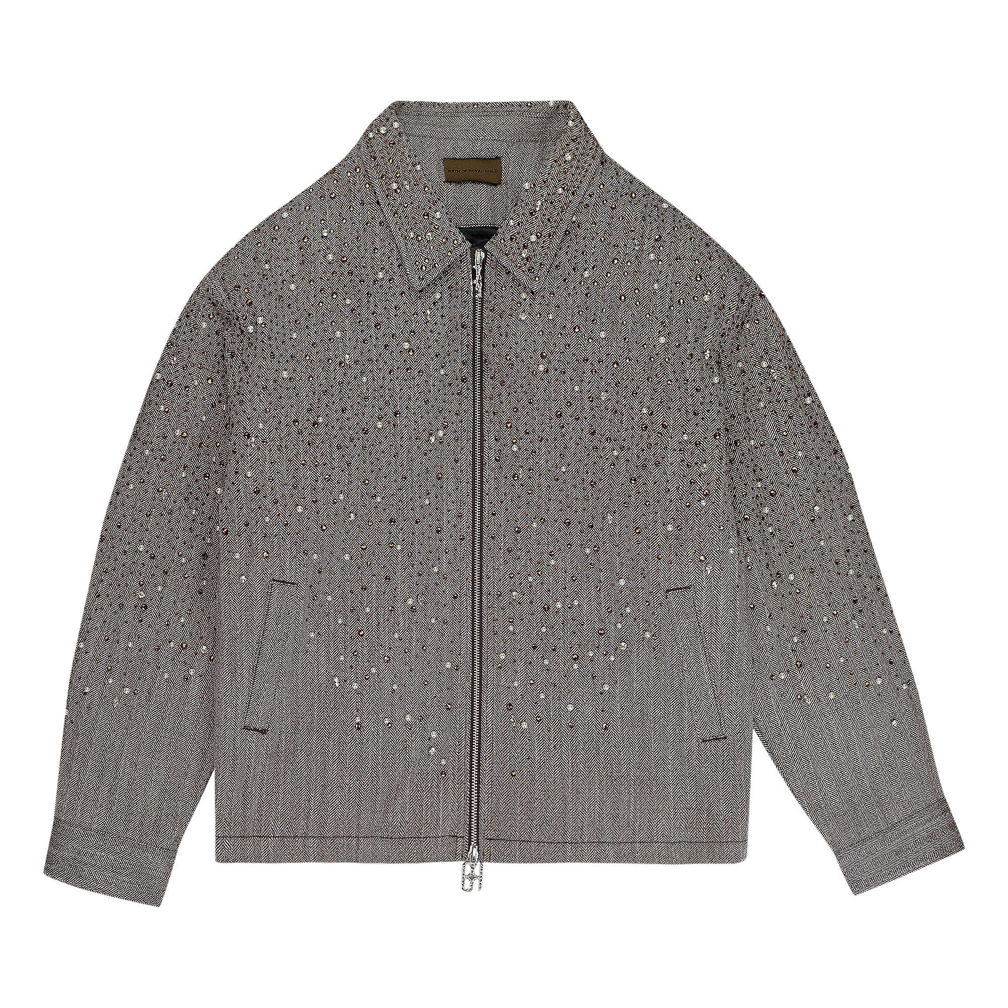 Buy Birth Of Royal Child Rhinestone Zipper Work Jacket 'Brown
