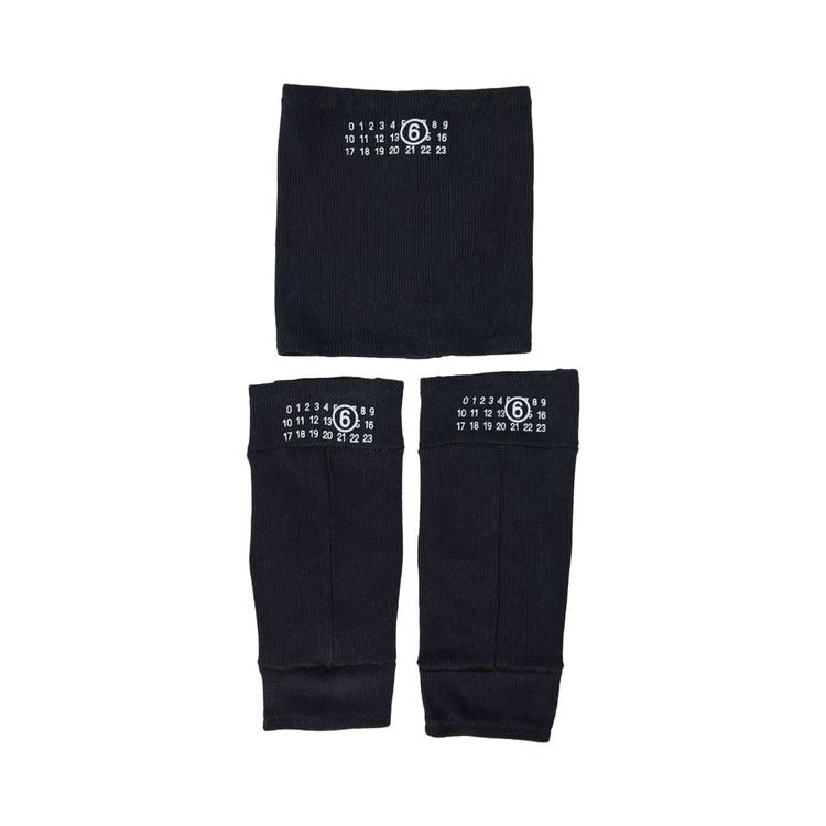 MM6 Maison Margiela Printed Neck and Arm Warmer Set Black