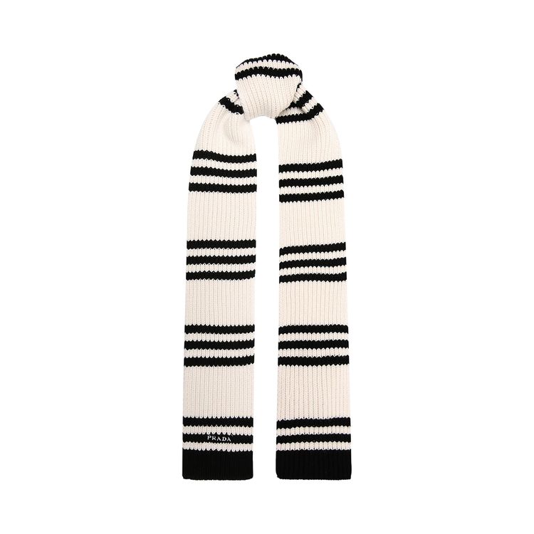 Prada Knit Scarf BlackWhite