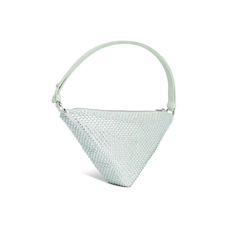 Prada Crystal Studded Satin Pouch Mint Green