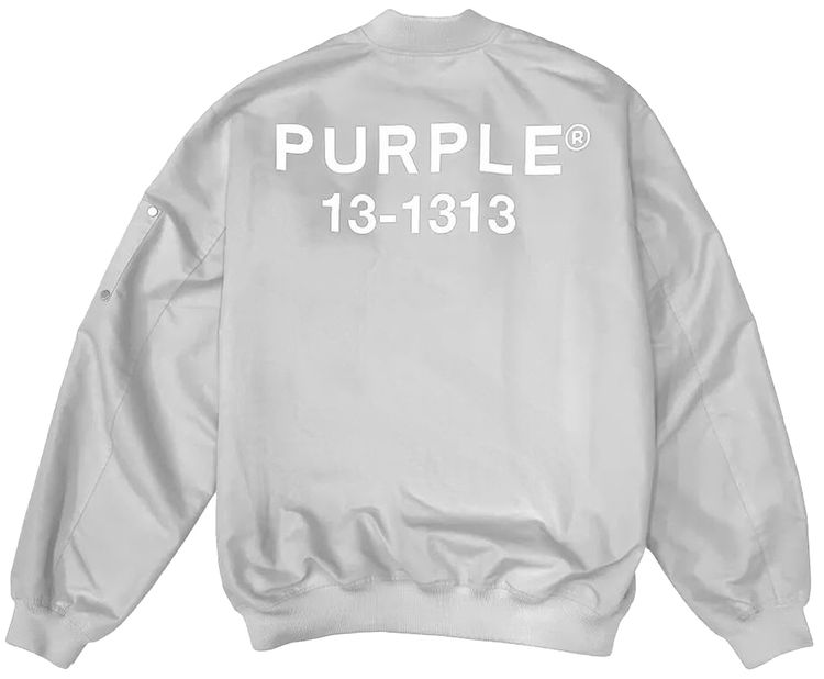 PURPLE BRAND Poly Oversized Bomber Jacket Off White