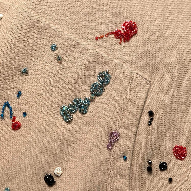 Undercover Embroidered Splatter Hoodie Beige