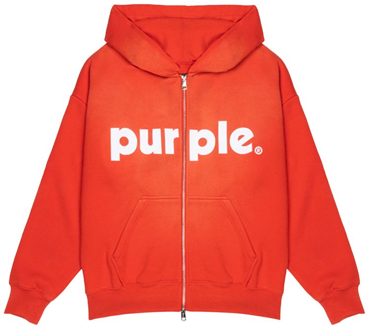 PURPLE BRAND HWT Fleece Full Zip Hoodie Red