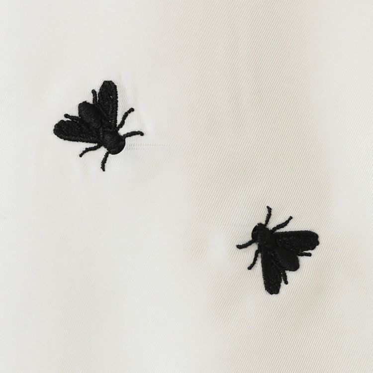 Undercover Spider Embroidered Semi Sheer Buttoned Shirt White