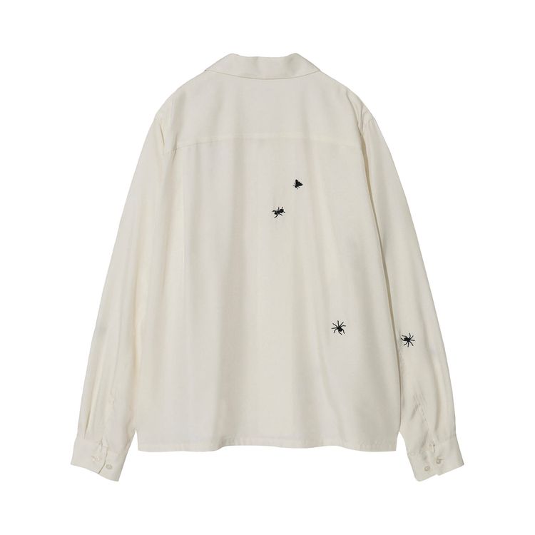 Undercover Spider Embroidered Semi Sheer Buttoned Shirt White