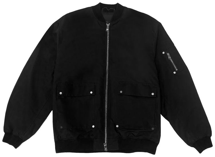 PURPLE BRAND Poly Oversized Bomber Jacket Black