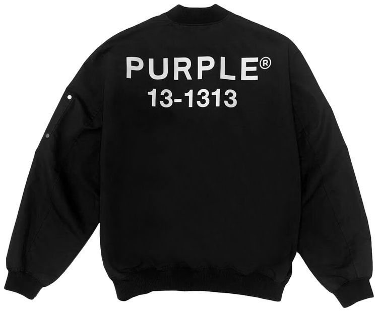 PURPLE BRAND Poly Oversized Bomber Jacket Black