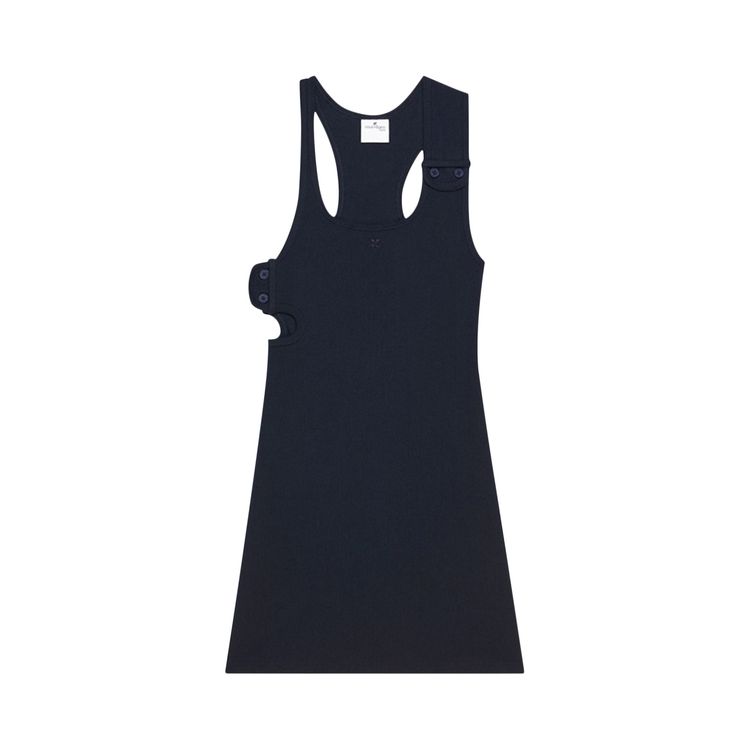 Courreges Double Buckle 90s Rib Dress Navy