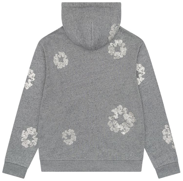 Denim Tears Cashmere Swarovski Cotton Wreath Zip Hoodie Grey