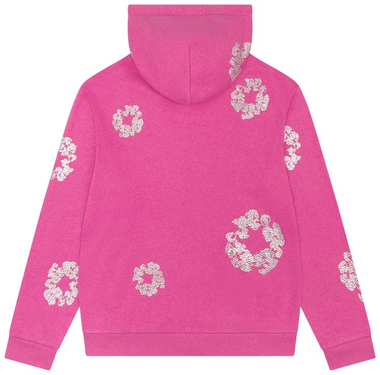 Denim Tears Cashmere Swarovski Cotton Wreath Zip Hoodie Pink