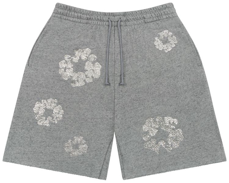 Denim Tears Cashmere Swarovski Cotton Wreath Shorts Grey