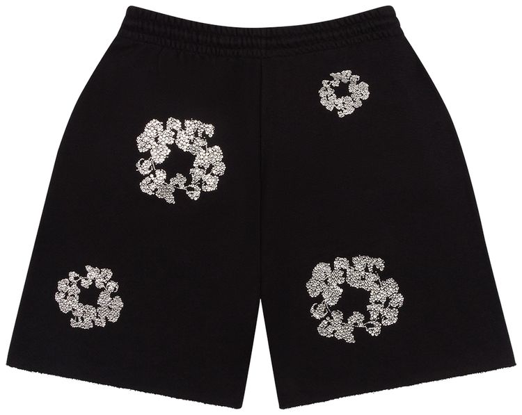Denim Tears Cashmere Swarovski Cotton Wreath Shorts Black