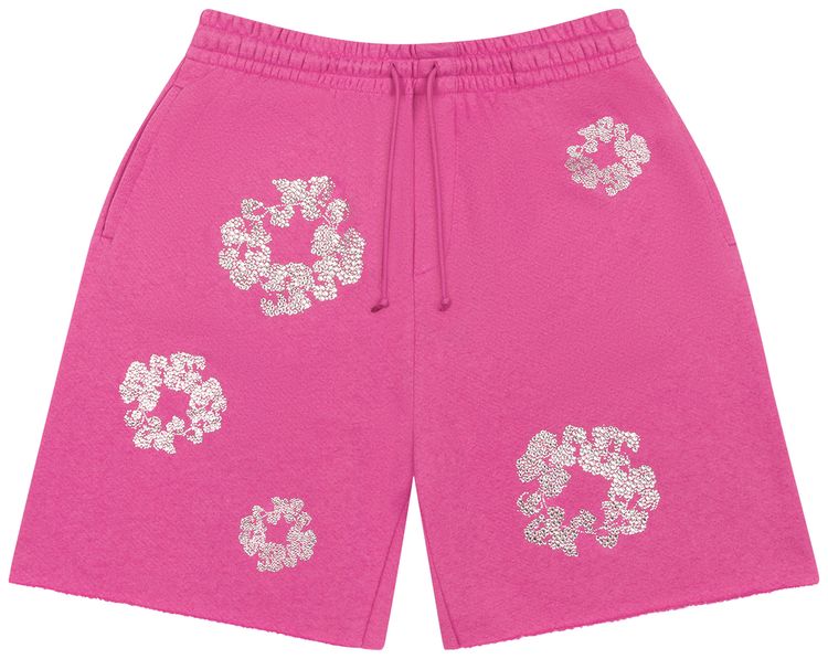 Denim Tears Cashmere Swarovski Cotton Wreath Shorts Pink