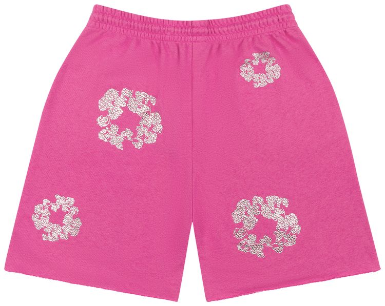 Denim Tears Cashmere Swarovski Cotton Wreath Shorts Pink