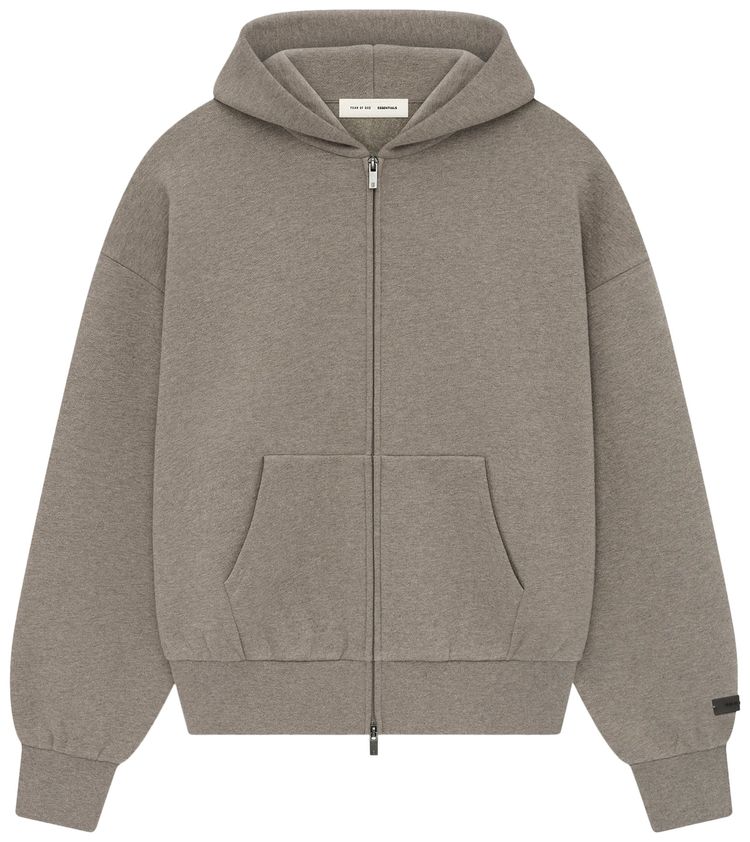 Fear of God Essentials Classic Full Zip Up Hoodie Homestead Heather