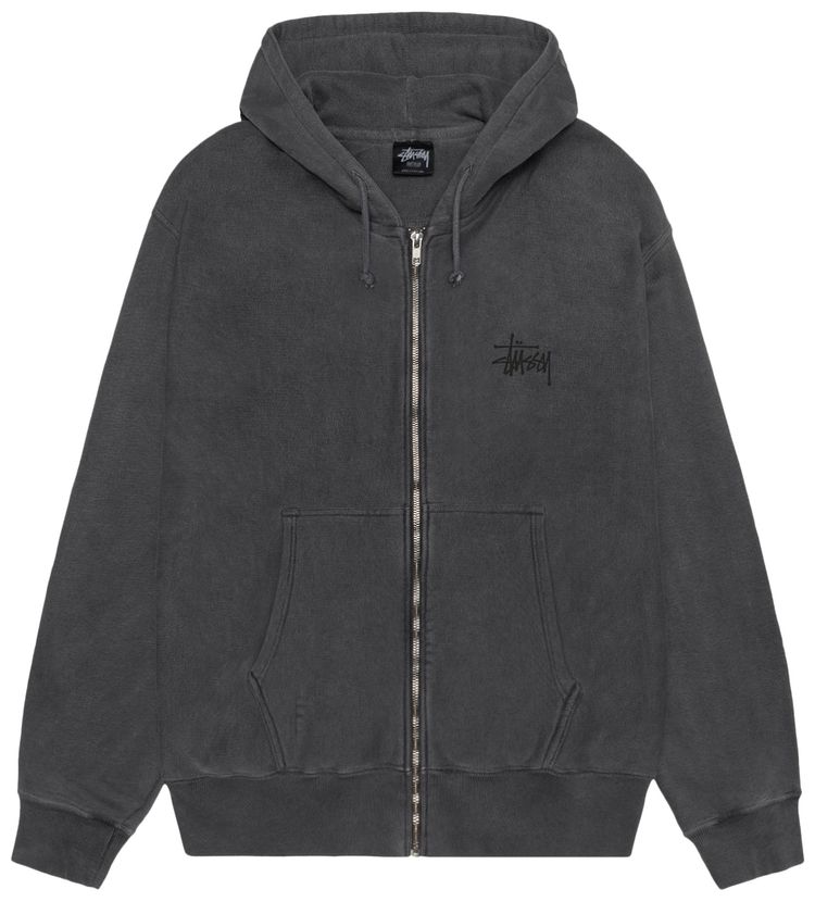 Stussy Basic Zip Hoodie Pigment Dyed BlackBlack