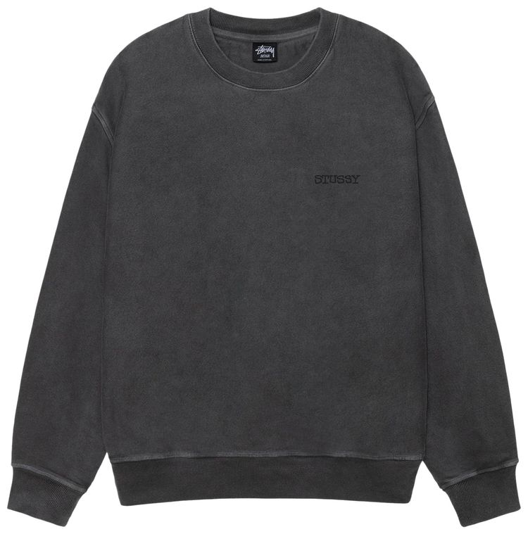Stussy Jumbo Crew Pigment Dyed Black