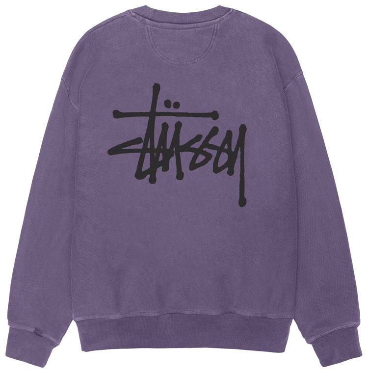 Stussy Basic Crew Pigment Dyed Grape