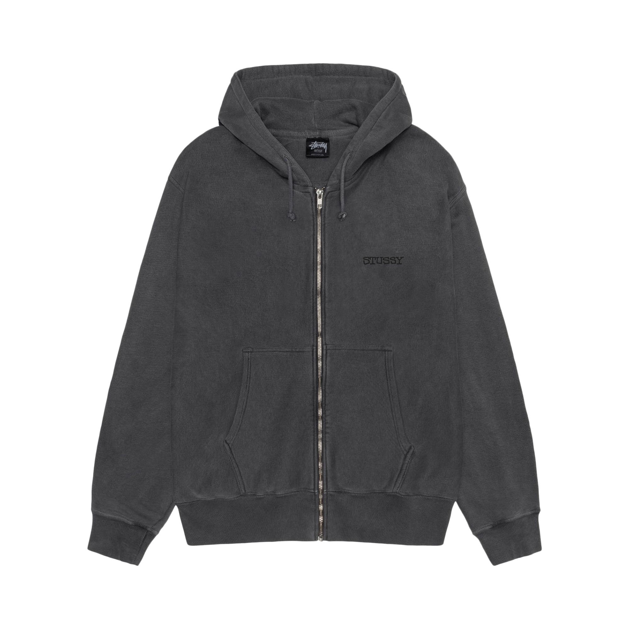 トップス STUSSY JUMBO ZIP HOODIE PIGMENT DYED Buy Stussy Jumbo Zip Hoodie Pigment Dyed 'Black' - 1975078 BLAC | GOAT