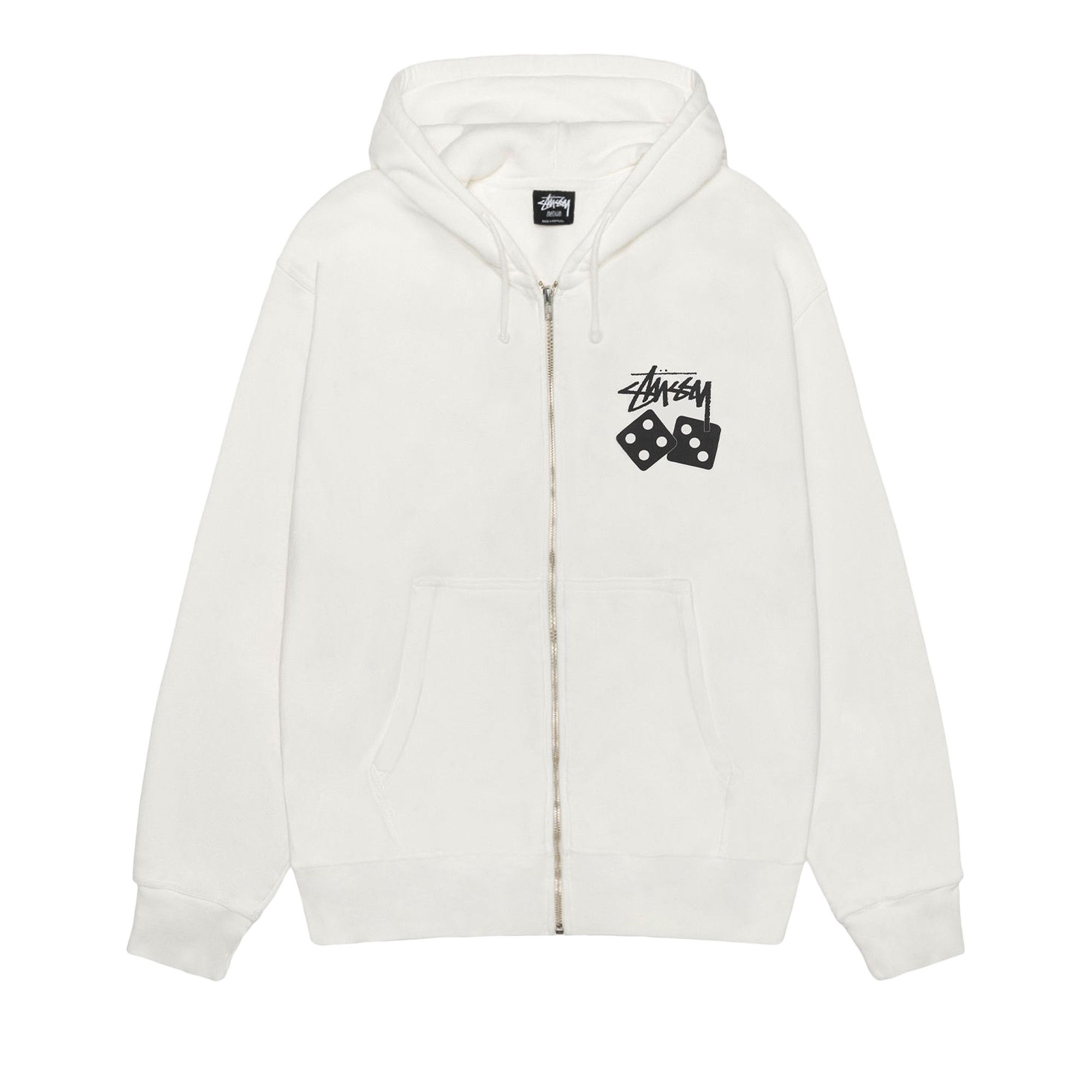 Buy Stussy Dice Zip Hoodie Pigment Dyed 'Natural' - 1975077 NATL