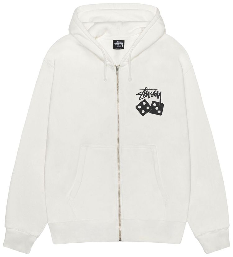 Stussy Dice Zip Hoodie Pigment Dyed Natural
