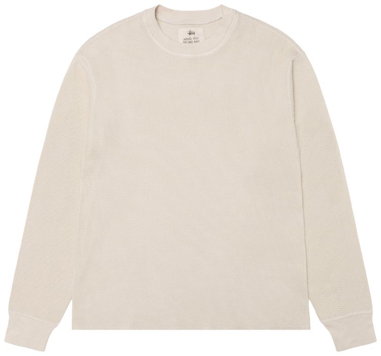 Stussy Garment Dyed Long Sleeve Thermal Bone