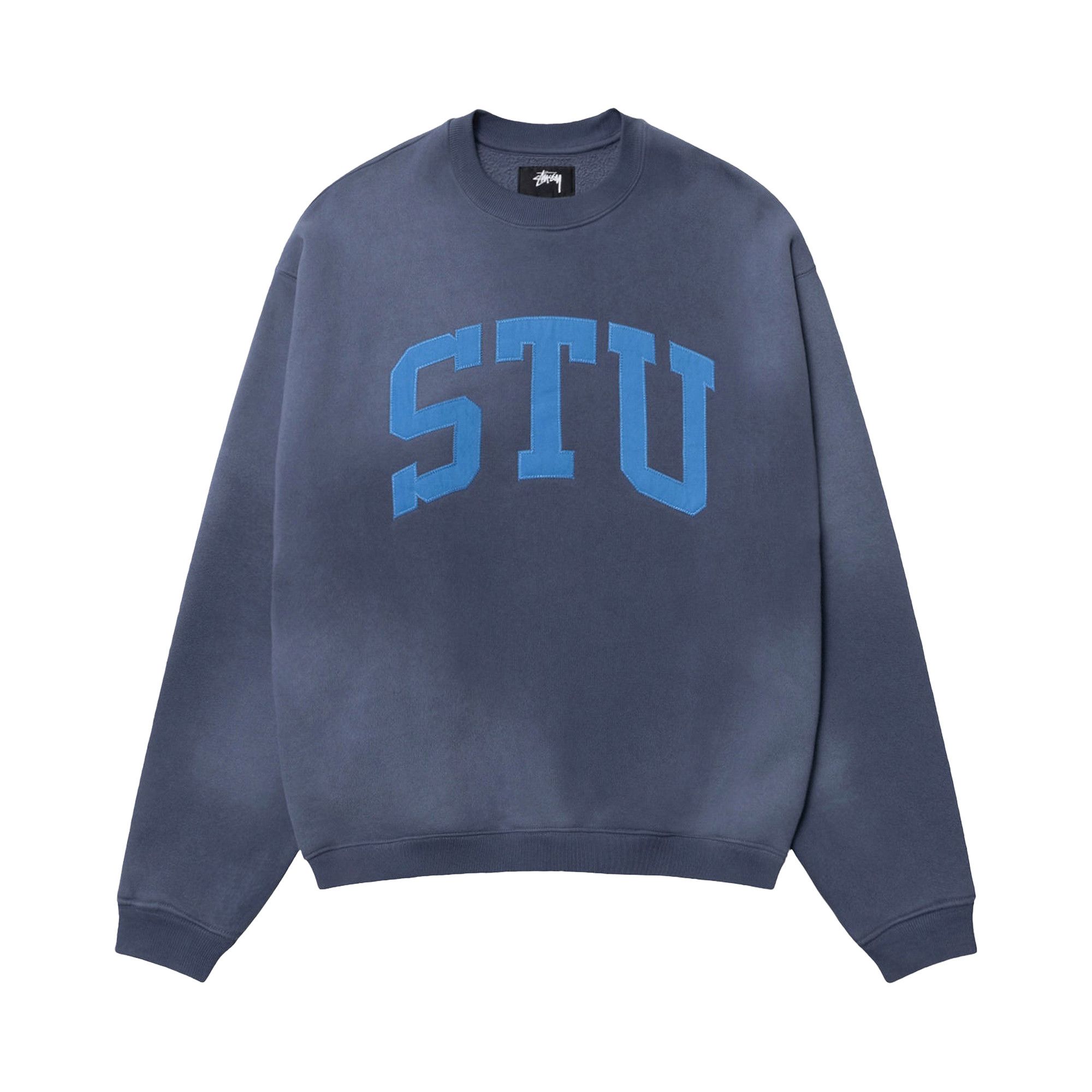 トップス Stussy STU APPLIQUE CREW Buy Stussy Stu Appliqué Crew 'Blue' - 118577 BLUE | GOAT