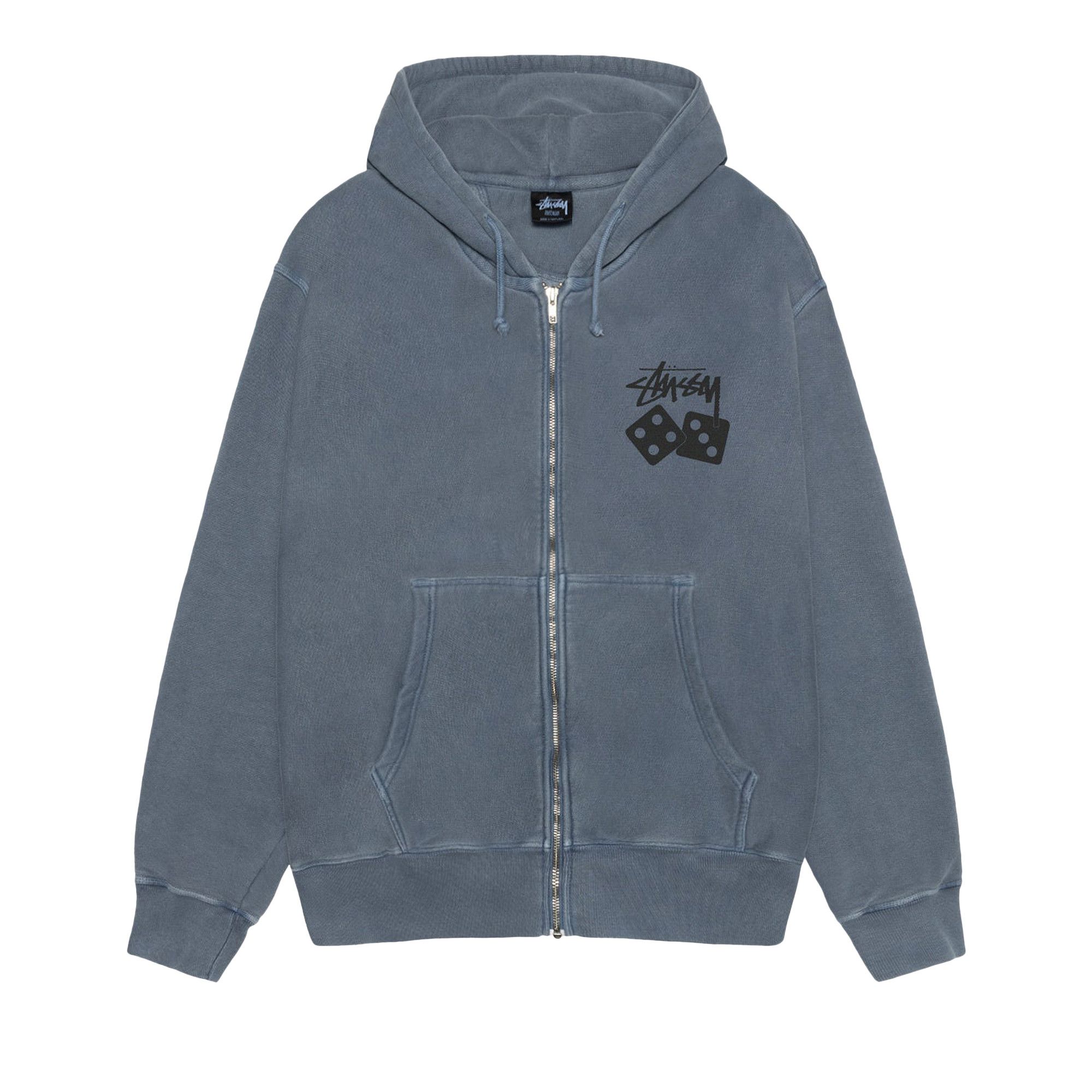 Buy Stussy Dice Zip Hoodie Pigment Dyed 'Navy' - 1975077
