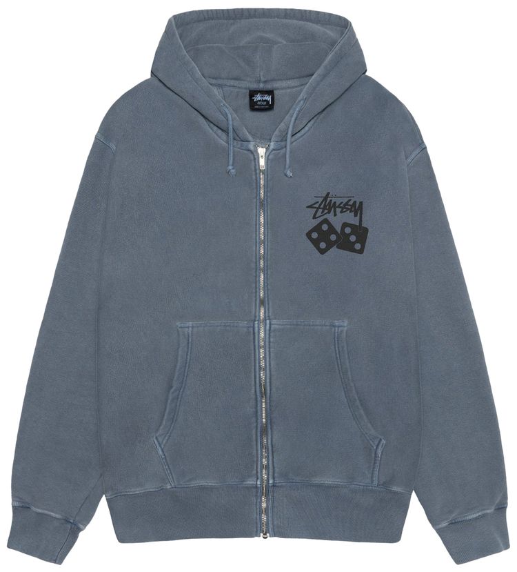 Stussy Dice Zip Hoodie Pigment Dyed Navy