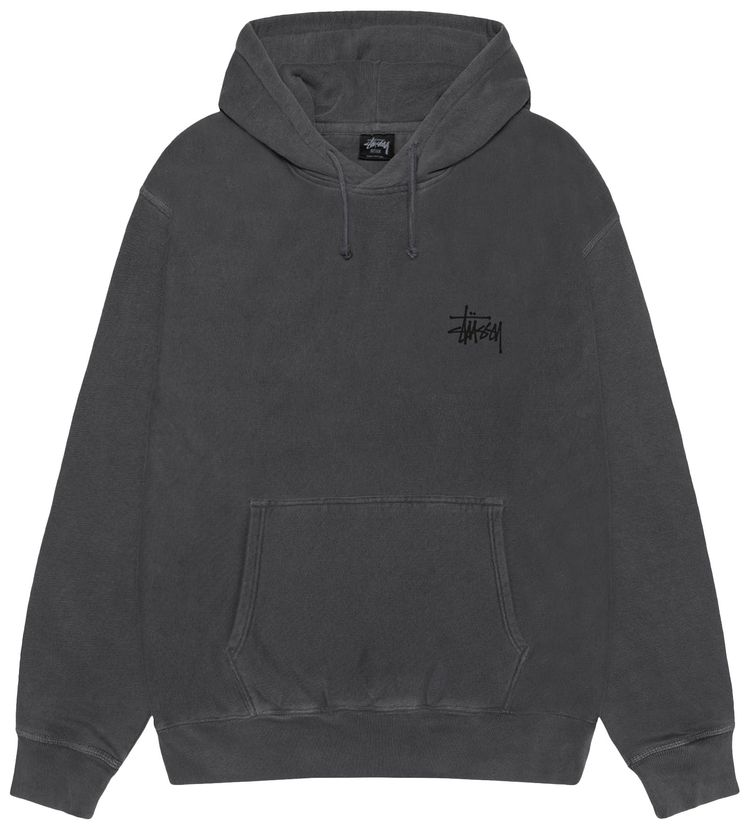 Stussy Basic Hoodie Pigment Dyed BlackBlack