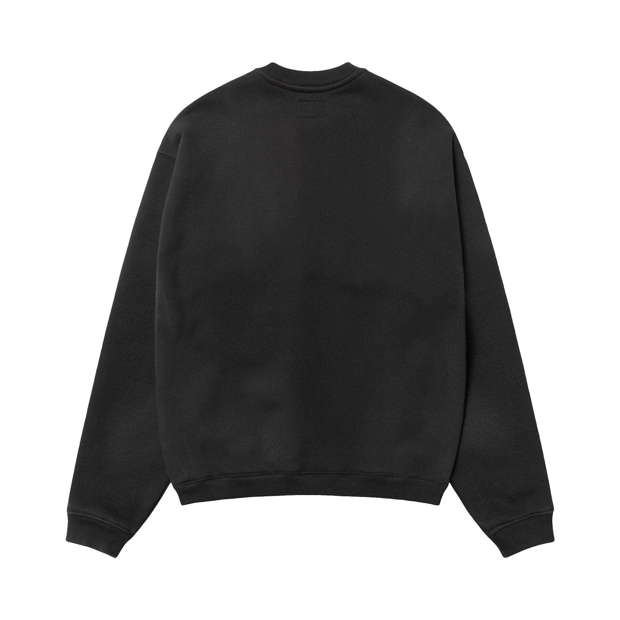 Buy Stussy Stu Appliqué Crew 'Black' - 118577 BLAC | GOAT