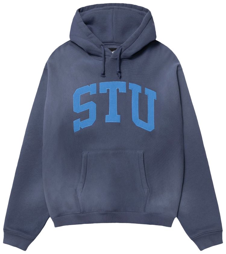 Stussy Stu Applique Hoodie Blue