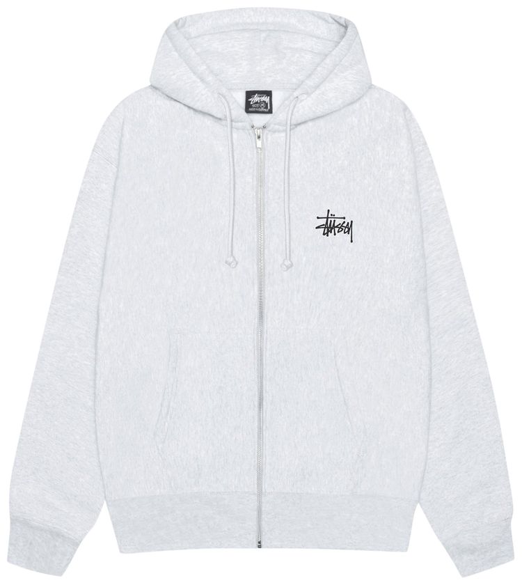 Stussy Basic Zip Hoodie Ash Heather