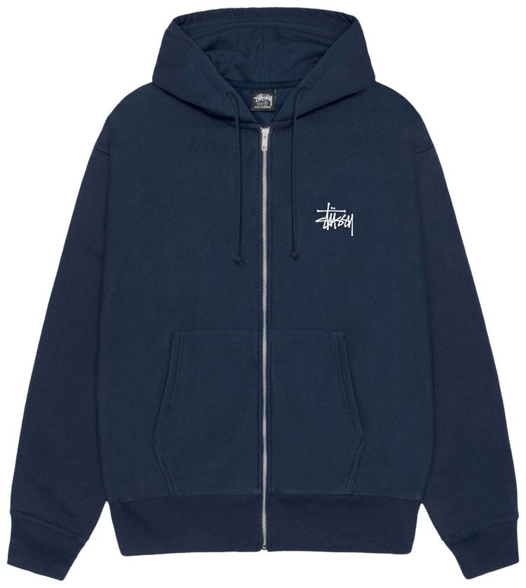 Stussy Basic Zip Hoodie Navy