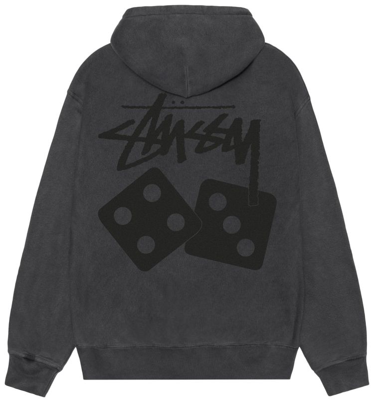 Stussy Dice Zip Hoodie Pigment Dyed Black