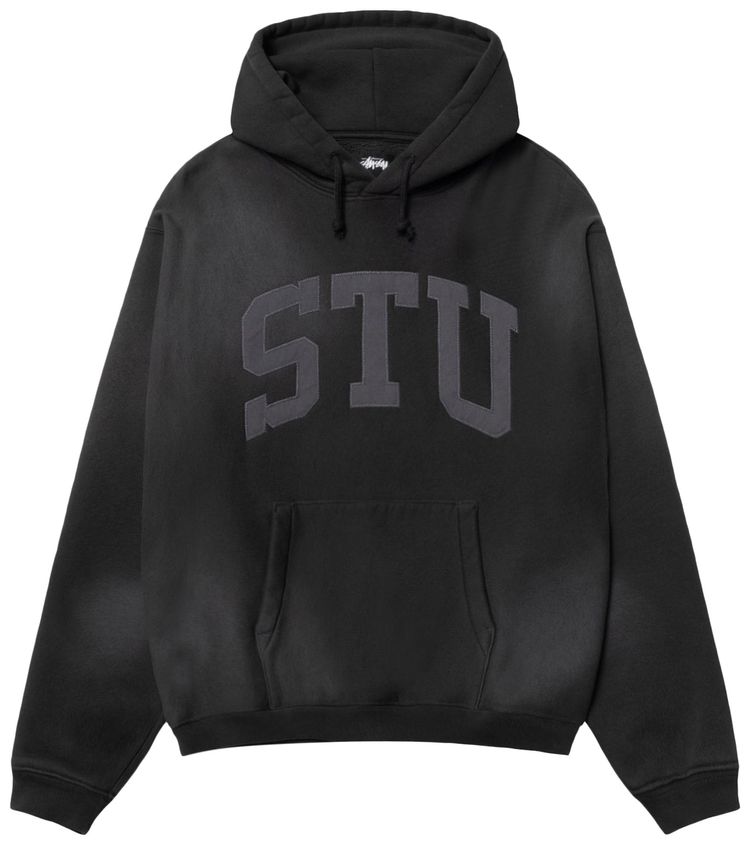 Stussy Stu Applique Hoodie Black