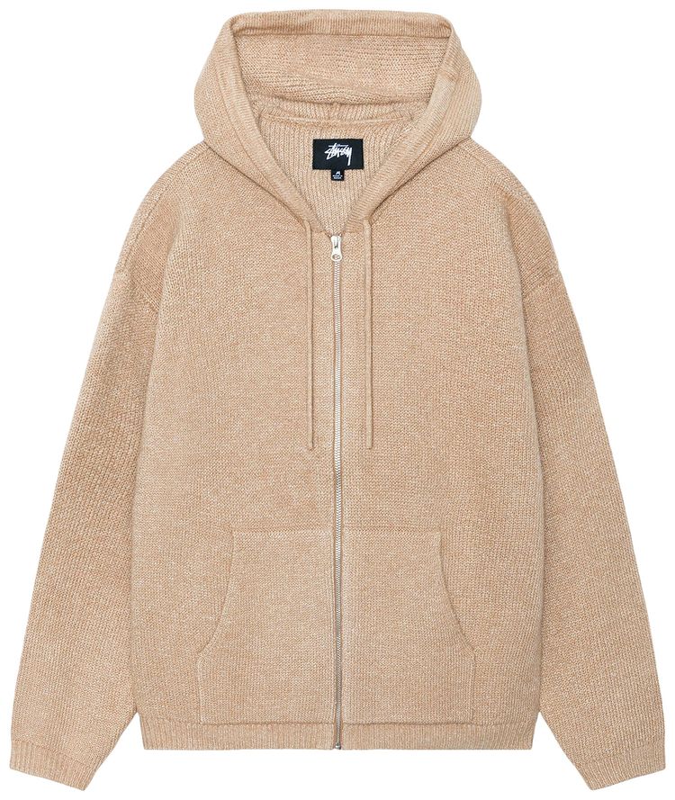Stussy Hooded Zip Sweater Camel