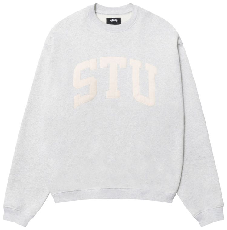 Stussy Stu Applique Crew Ash Heather