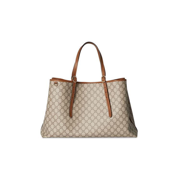 Gucci Emblem Large Tote Bag Beige